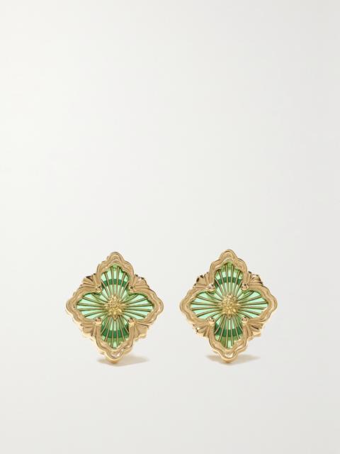 Opera Tulle 18-karat Gold Enamel Earrings