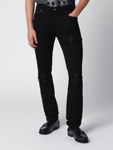 Ripped skinny cotton jeans in black