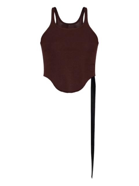 asymmetrical raw-edge tank top