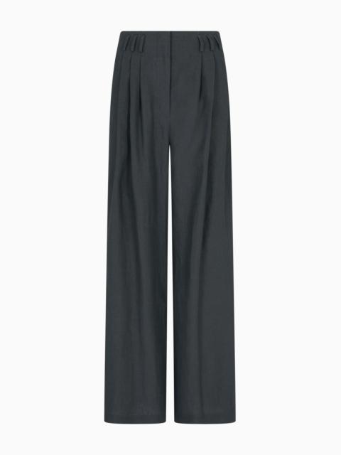 WIDE-LEGGED LINEN TROUSERS