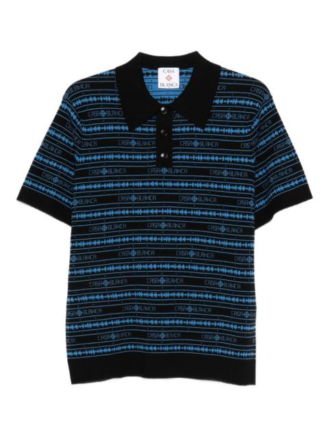 branded striped polo shirt