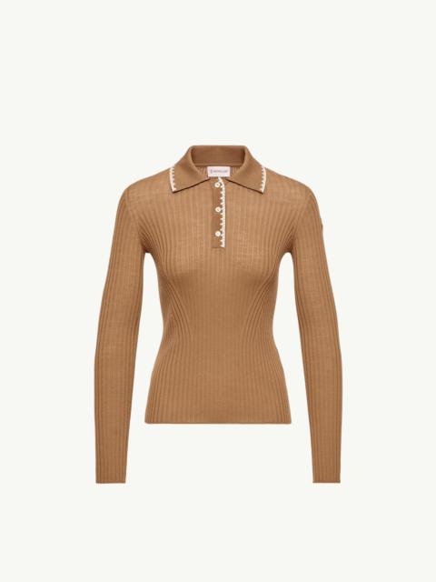 Wool Long Sleeve Polo Shirt