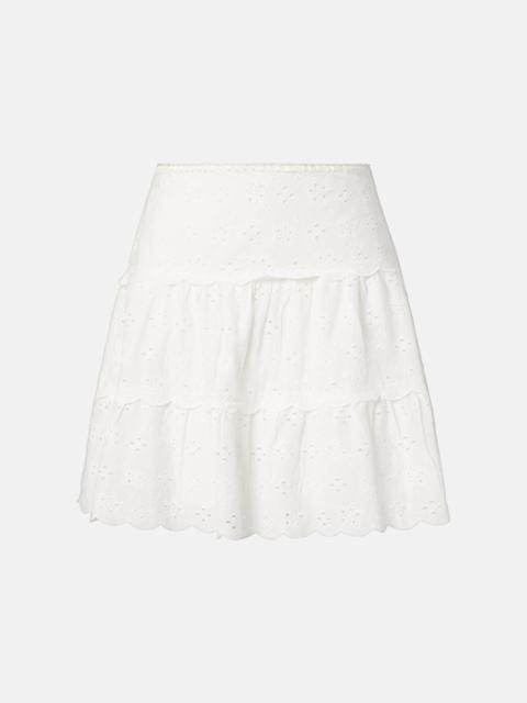 Cassandra scalloped cotton miniskirt