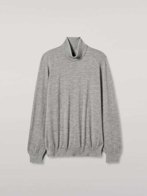 Fin Grey Cashmere Roll Neck Jumper