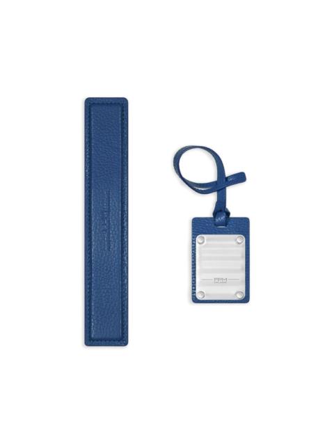 metal leather address tag