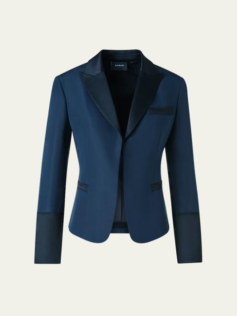 Deneuve Ottoman Silk-Blend Cutaway Jacket