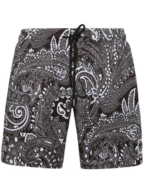 paisley-print swim shorts