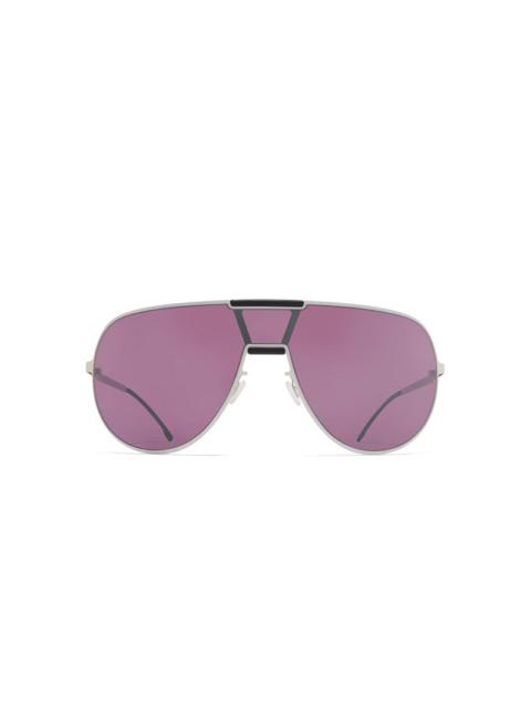 MYKITA X RIMOWA AVIATOR SUNSHIELD MR005 - WHITE SILVER/PITCH BLACK MULBERRY