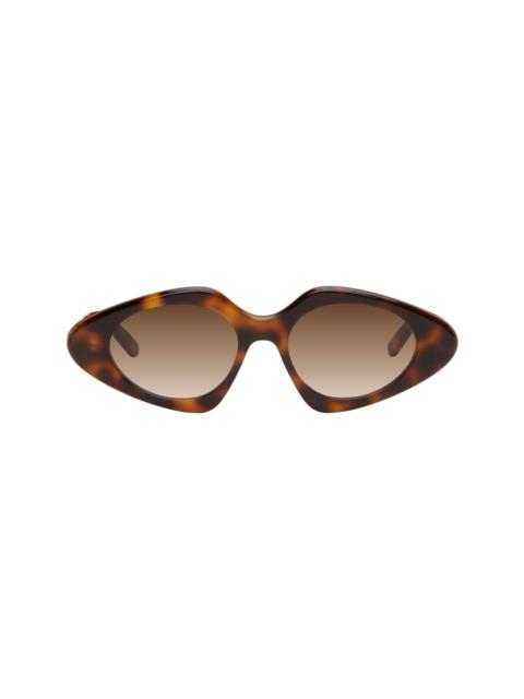 Brown Triangle Slim Sunglasses
