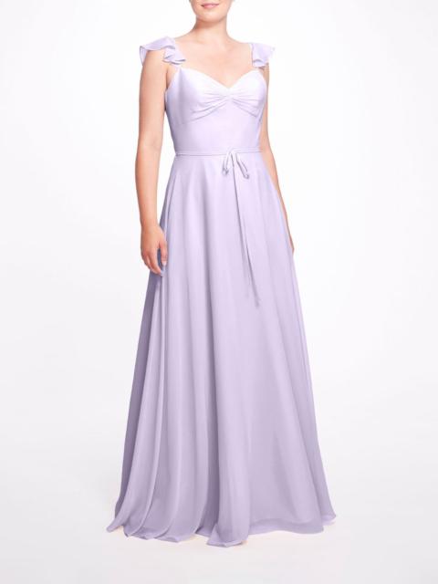 NAPLES RUFFLE STRAP GOWN