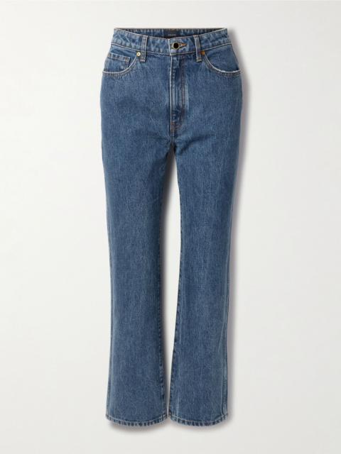 Abigail cropped high-rise straight-leg jeans Blue
