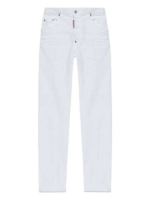 label-detail cotton trousers