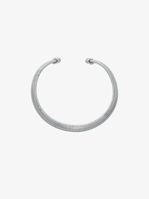 Precious Metal-Plated Brass Pavé Collar Necklace