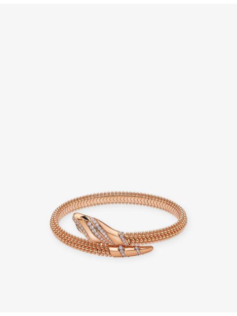 Serpenti Single-Coil 18ct Rose-Gold And 0.52ct Diamond Bracelet