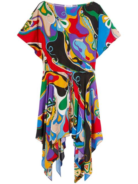 abstract-pattern print midi dress