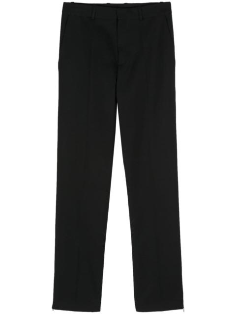 pressed-crease wool trousers
