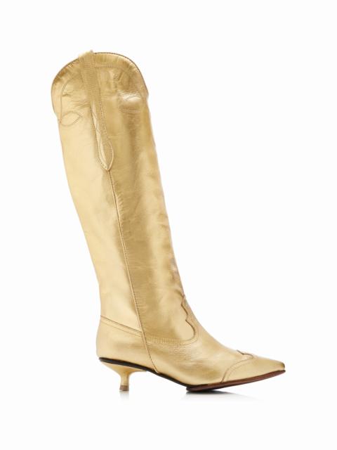 Composed Of Love Metallic Leather Boots gold