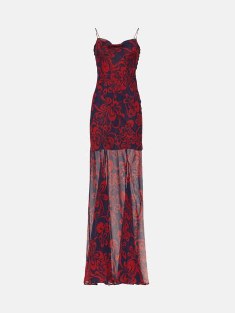 Printed silk georgette maxi dress