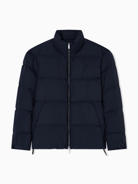 Quilted nylon, full-zip puffer jacket