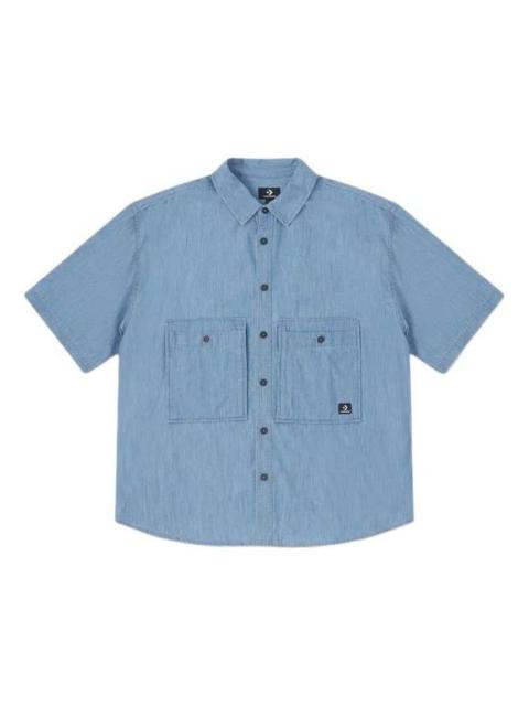 Converse Denim Wordmark Utility Shirt 'LT Retro Blue' 10027158-A01
