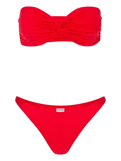 RED TWIST BANDEAU TOP