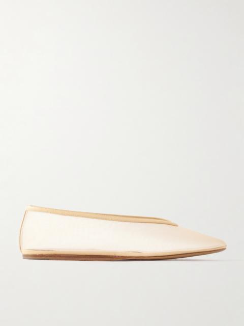 Luna Leather-trimmed Mesh Ballet Flats