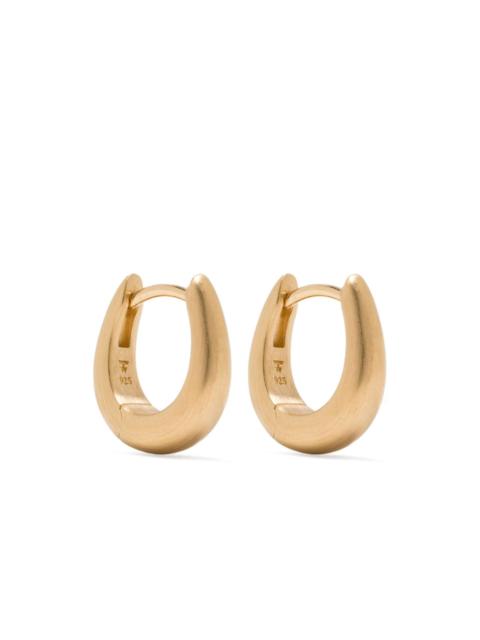 satin huggie earrings