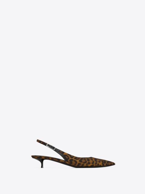 cherish slingback pumps in leopard grosgrain