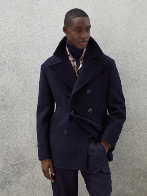 【BRUNELLO CUCINELLI】ネイビー ピーコート Brunello Cucinelli Virgin wool and cashmere double cloth pea coat