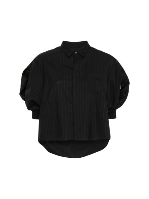 pinstripe cropped shirt