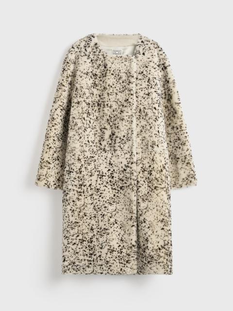Stracciatella shearling coat black/white