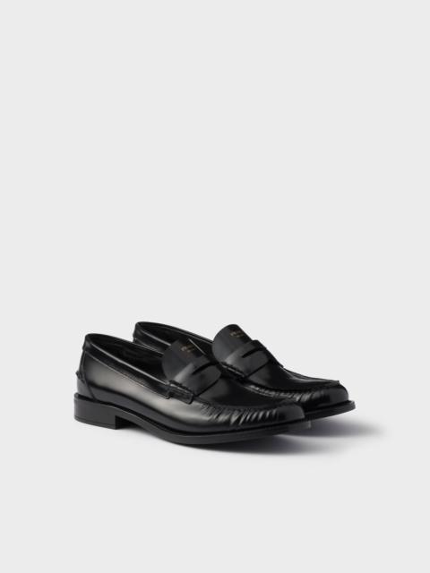 Brushed leather loafers