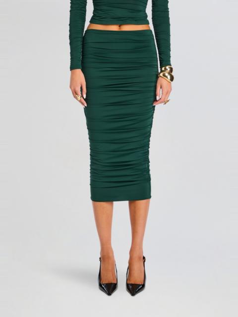 DARCY MID RISE RUCHED MIDI SKIRT