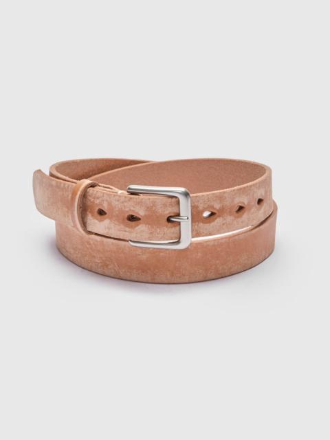 Wild Leather Narrow Belt in Natural