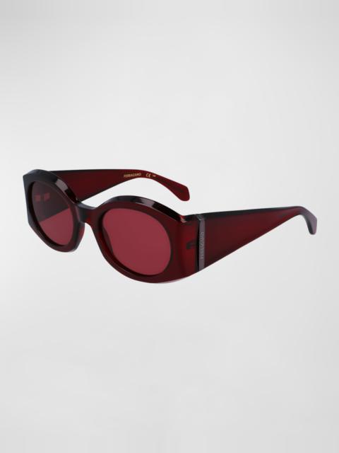 Sculptural Plastic Oval Sunglasses