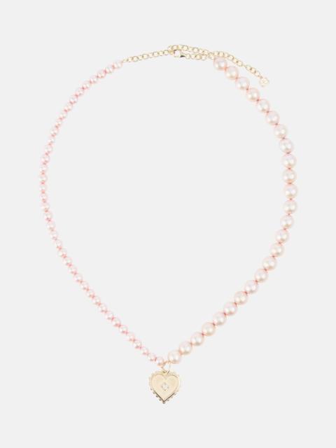 14kt gold necklace with pearls