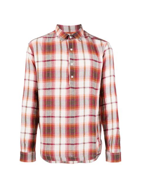 check-print long-sleeved shirt