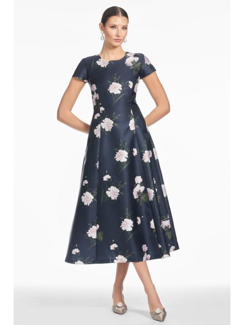 JACKIE DRESS - DARK MIDNIGHT CARNATIONS