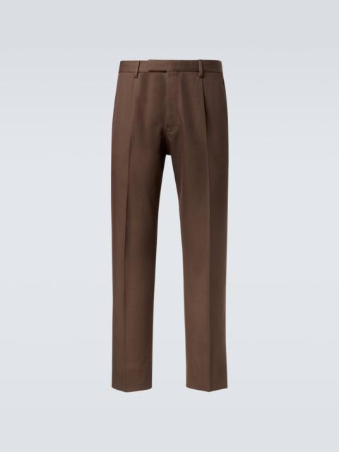 Cotton and wool straight pants