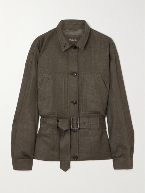 Jaylon Belted Linen And Wool-blend Jacket