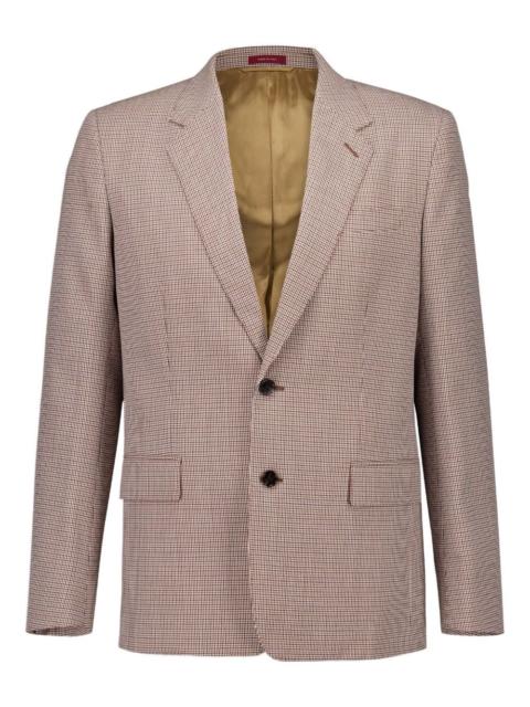 gingham-pattern blazer