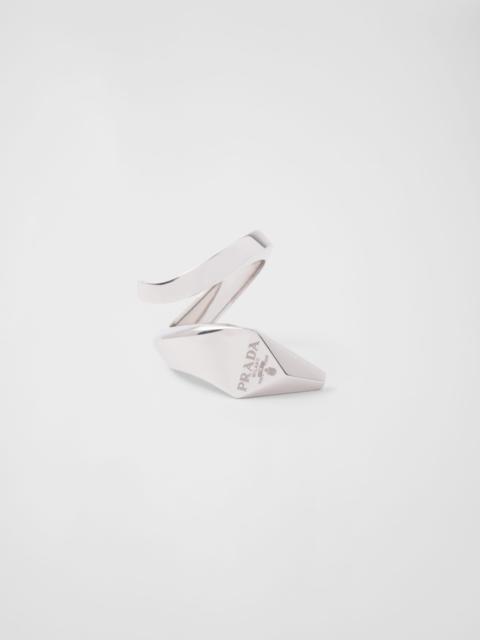 Eternal Gold toi et moi snake ring in white gold