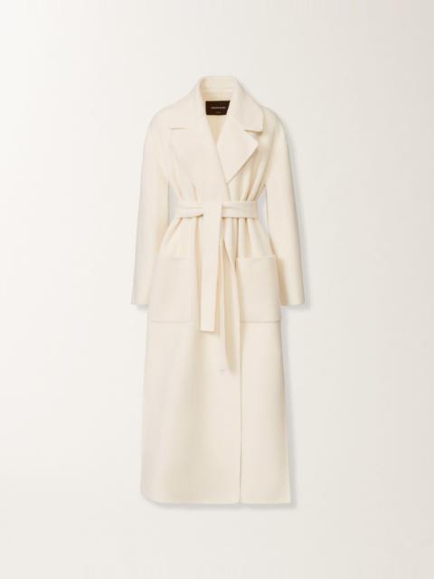 Double-faced soft wool and cashmere coat