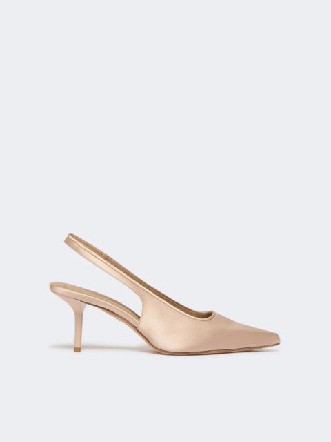 Viscose and silk satin slingbacks - POWDER