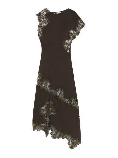 Alessia Textured Satin and Lace Maxi Dress