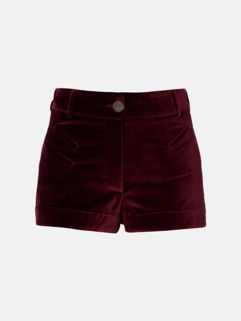 Cotton velvet shorts