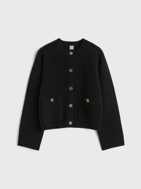 Hammered button cardigan black