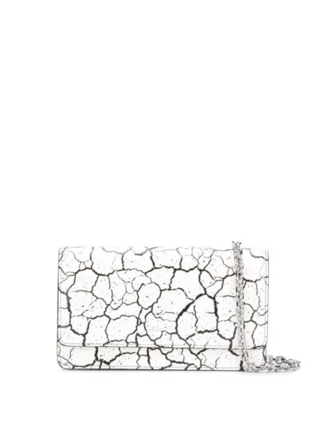 CRACKED-EFFECT CLUTCH - WHITE/BLACK