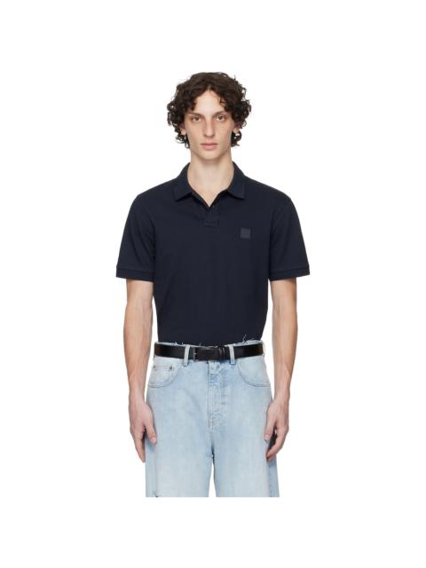 Navy Slim-Fit Stretch-Cotton Logo Patch Polo