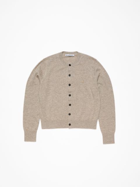 Fitted cardigan - yak wool - Greige melange